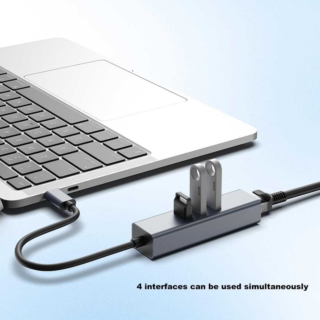 4 w 1 USB 3 USB C/Hub 3x USB 3.0+Ethernet RJ45 LAN Gigabit 1000MB 118