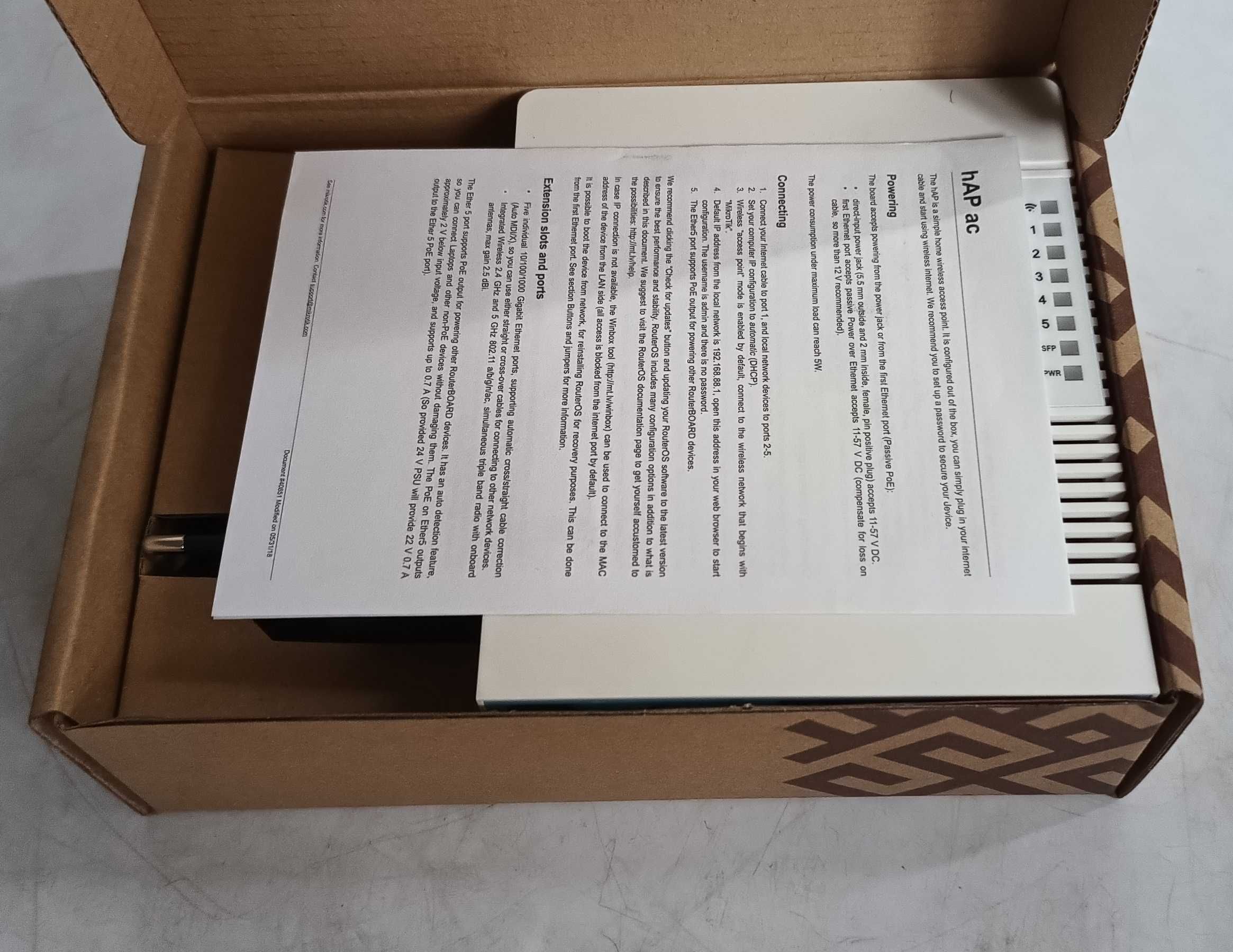 NOWY Access Point MikroTik HAP AC 802.11ac (Wi-Fi 5) WYPRZEDAŻ
