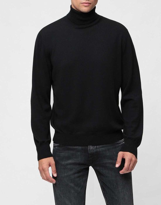 Чоловічий чорный вовняний гольф/водолазка size L (made in Italy)