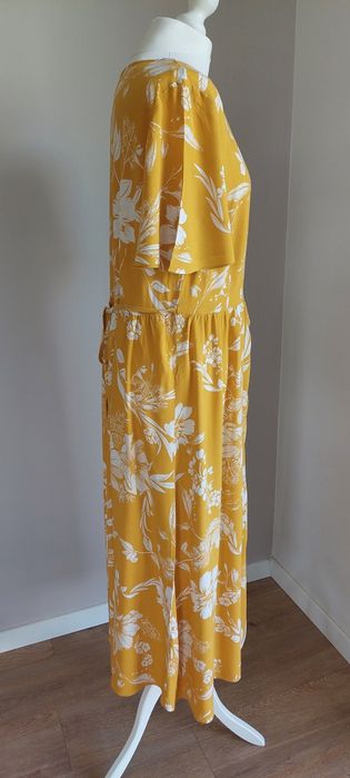 BPC Bonprix Collection r.42-44 długa maxi sukienka żółta w kwiaty