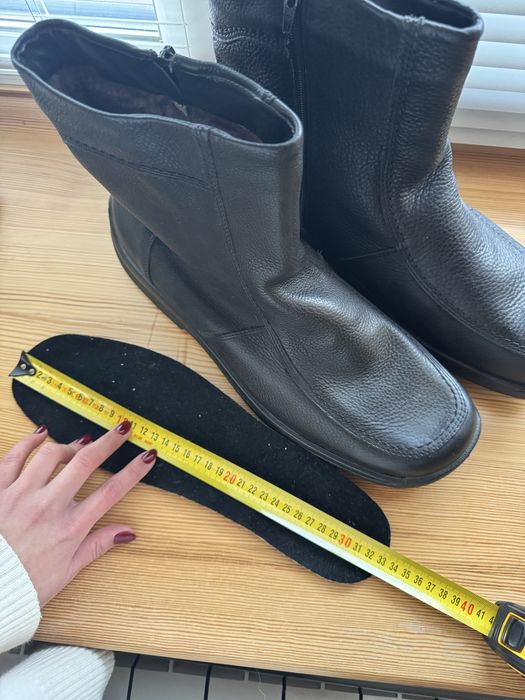 Чоботи чоловічі - великий розмір, 32см - натуральна шкіра, овчина