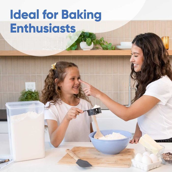 Pojemnik na suchą żywność do cukru mąki hermetyczne(6,5l)2szt etykiety