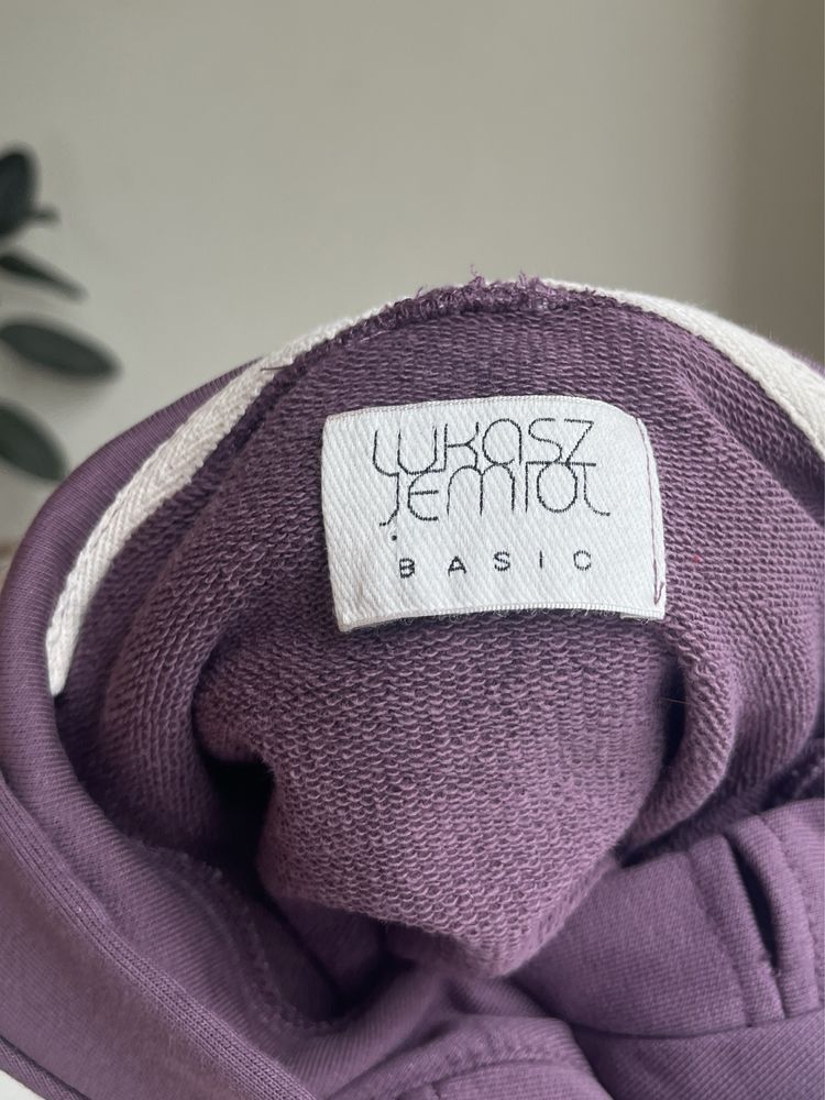 Bluza z kapturem kangurek blady fiolet łukasz jemioł xs/s