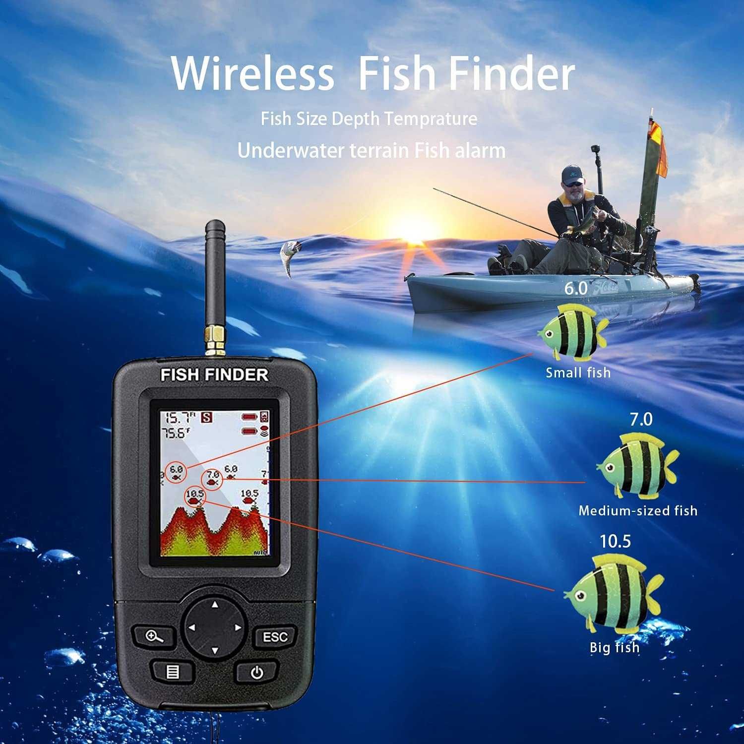 Nowa Echosonda sonar 100m fish finder deeper echo
