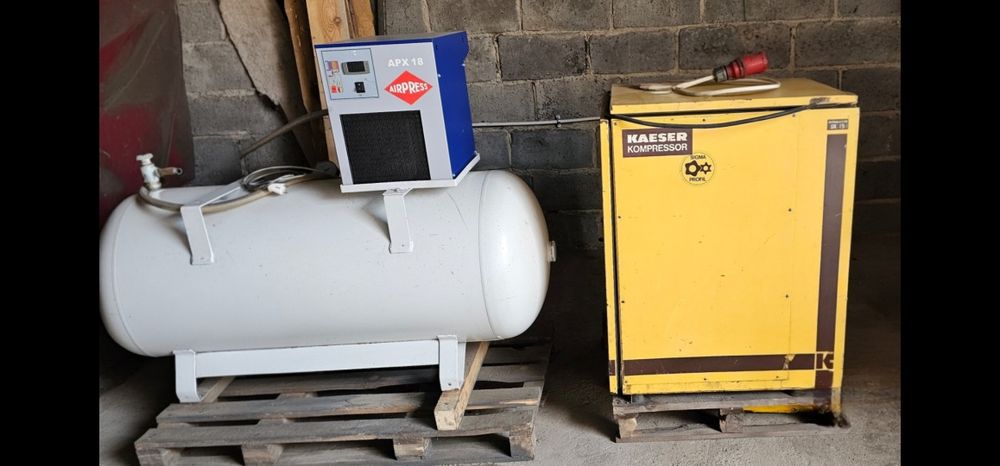 Kompresor śrubowy, sprężarka KAESER SK19 11KW, Osuszacz, zbiornik 500l