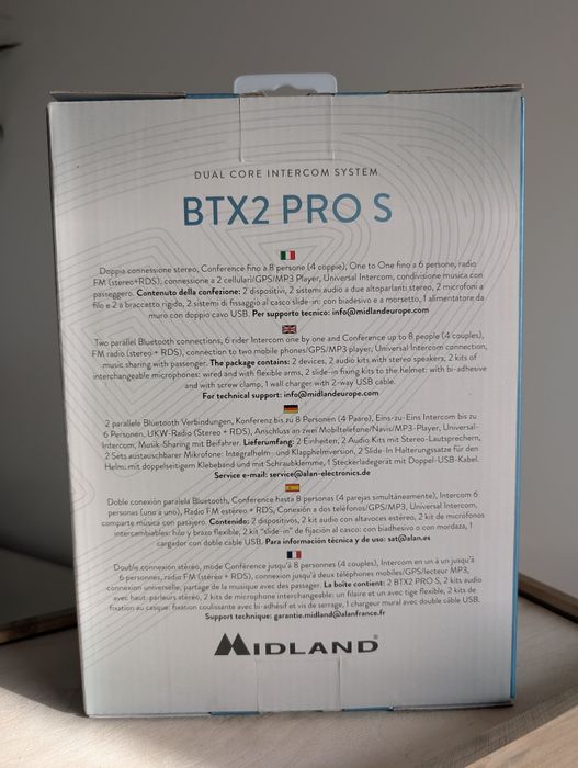 Zestaw interkomów motocyklowyvh MIDLAND BTX2 PRO S