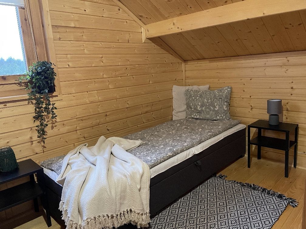 Domek drewniany z kominkiem, SAUNA
