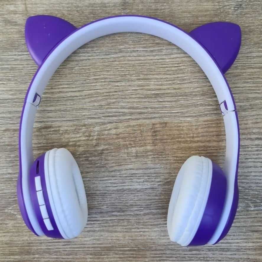 Навушники Bluetooth з вушками і кольоровою підсвіткою VIV 23M Purple