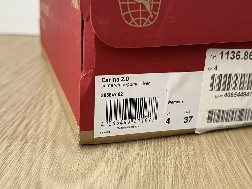 Sapatilhas brancas puma carina 2.0 tamanho 37 novas em caixa