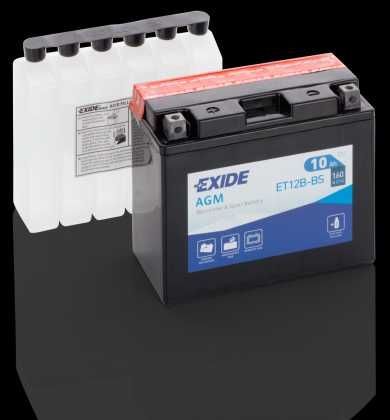 Akumulator motocyklowy EXIDE ET12B-BS YT12B-BS 12V 10Ah 160A EN L+