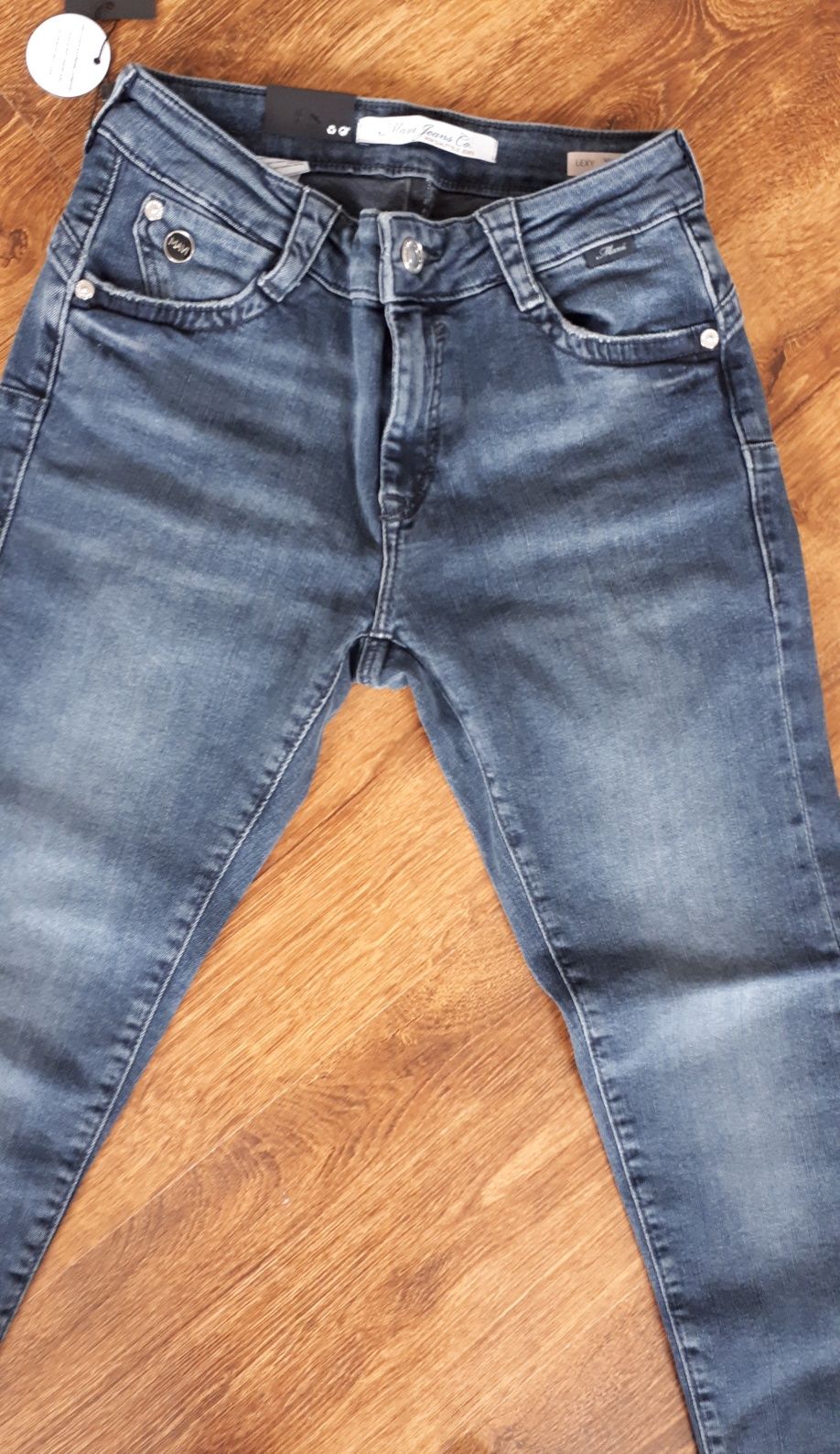 Spodnie damskie jeansowe push up XS
