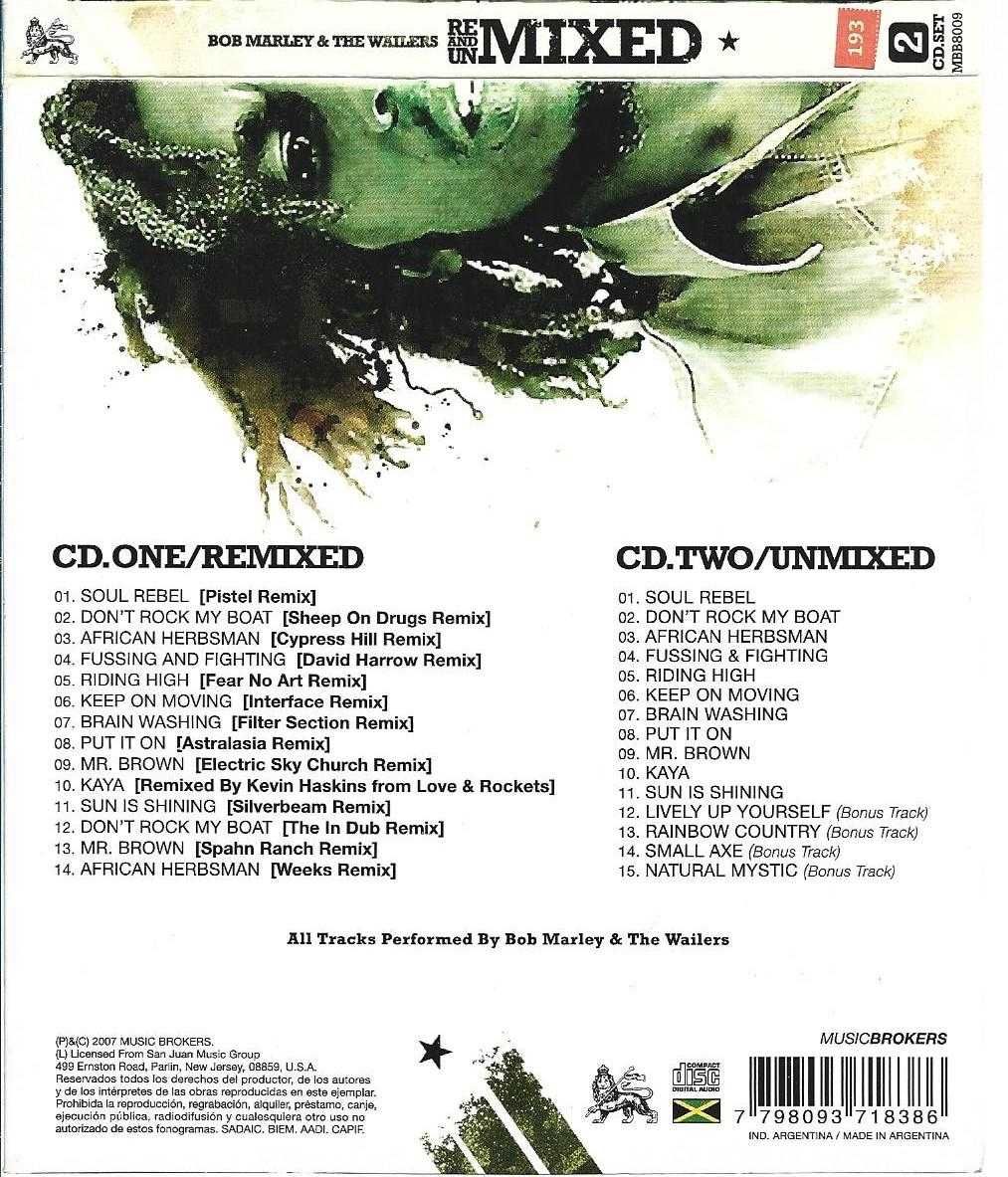 Bob Marley & The Wailers - - - - - Remixed and Unmixed - - - - -2 X CD
