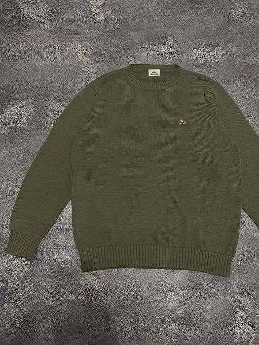 Чудовий оливковий вʼязаний свитер Lacoste