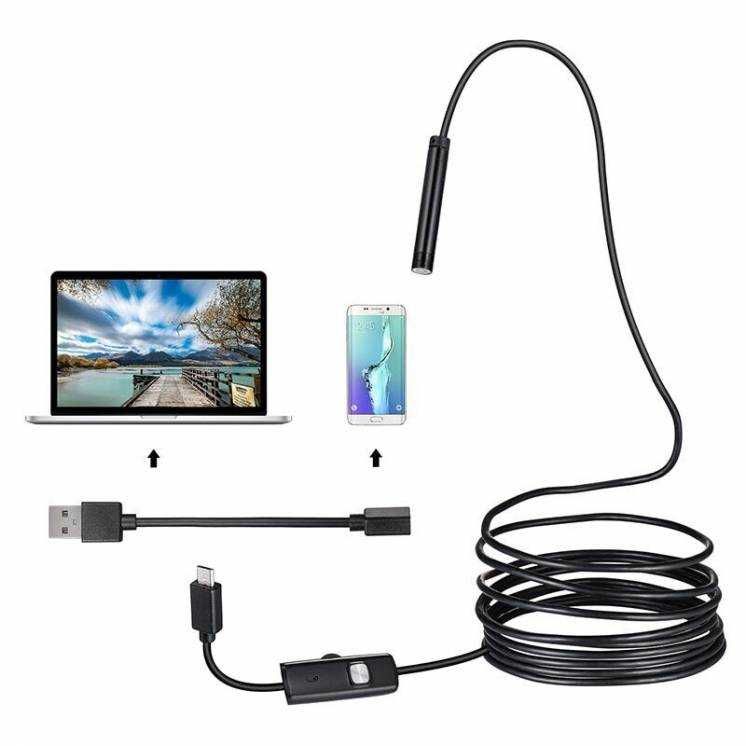 Endoscope USB - micro USB, Type-С Камера эндоскоп водонепроницаемый 1м