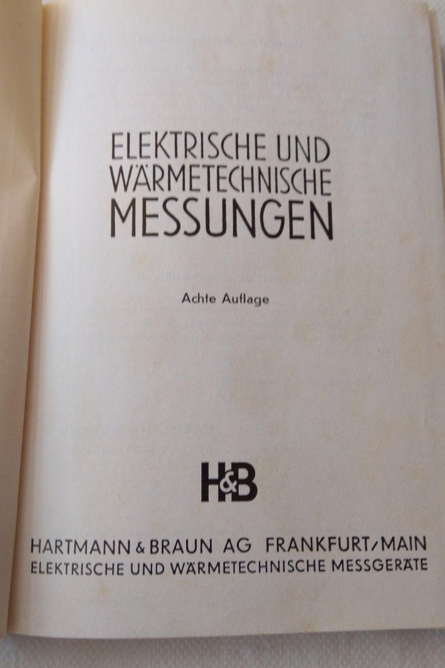 Elektrische und Warmetechnische Messungen