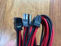 Premium 12+4pin PCIe Gen 5 12VHPWR 600W Cable Type 5 Gen 5, Red/Black