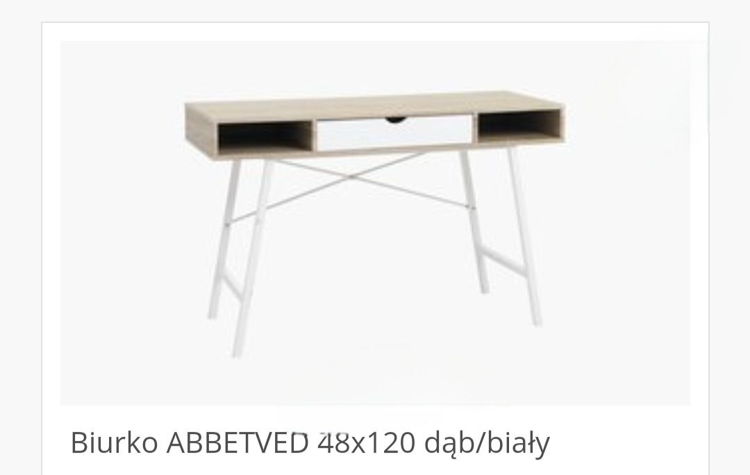 biurko jysk  białe 48x120