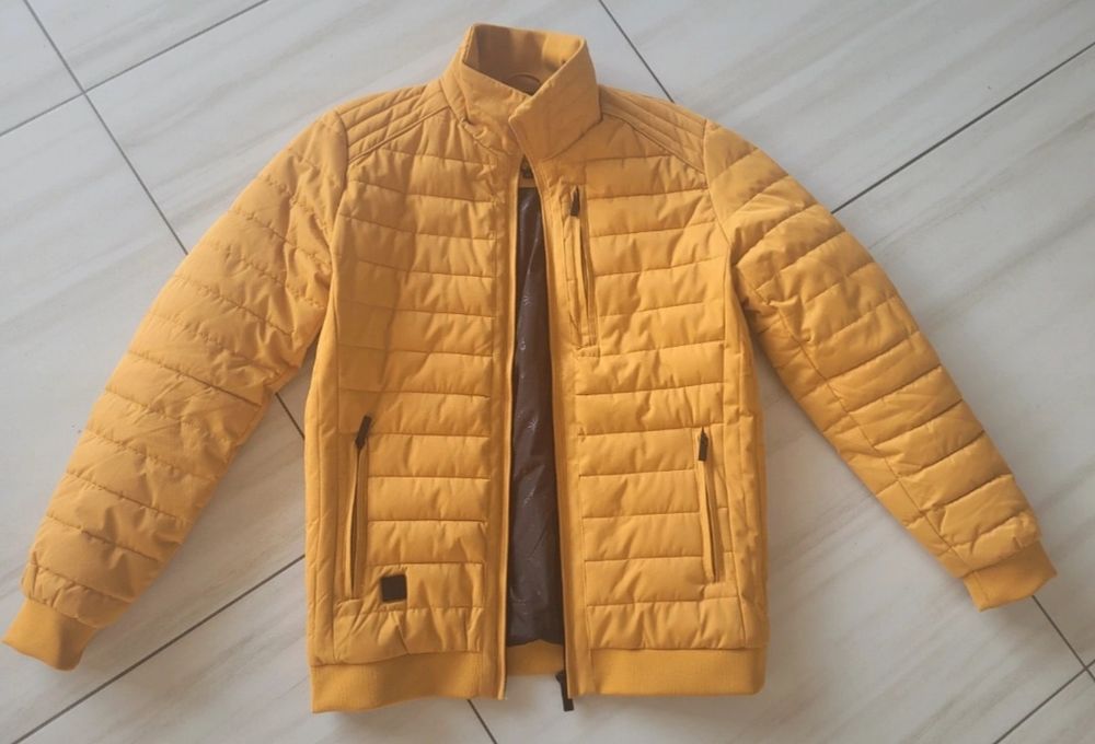Kurtka męska Diverse rozmiar M żółta musztardowa zimowa ocieplana