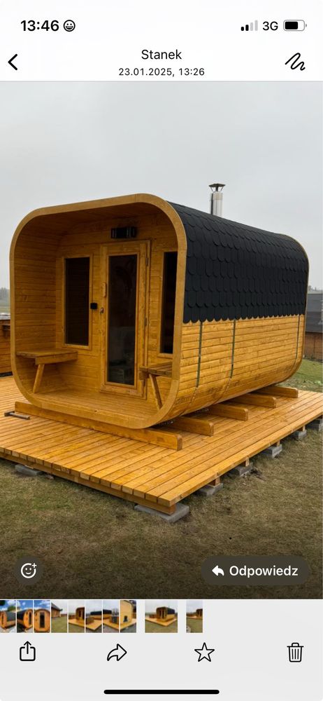 Sauna Ogrodowa 230x235x350cm Beczka Bania