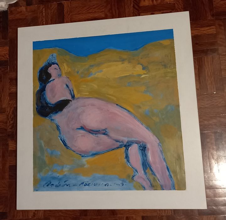 Alberto Cedrón,  acrílico sobre madeira.