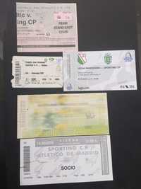 Bilhetes futebol antigos Sporting