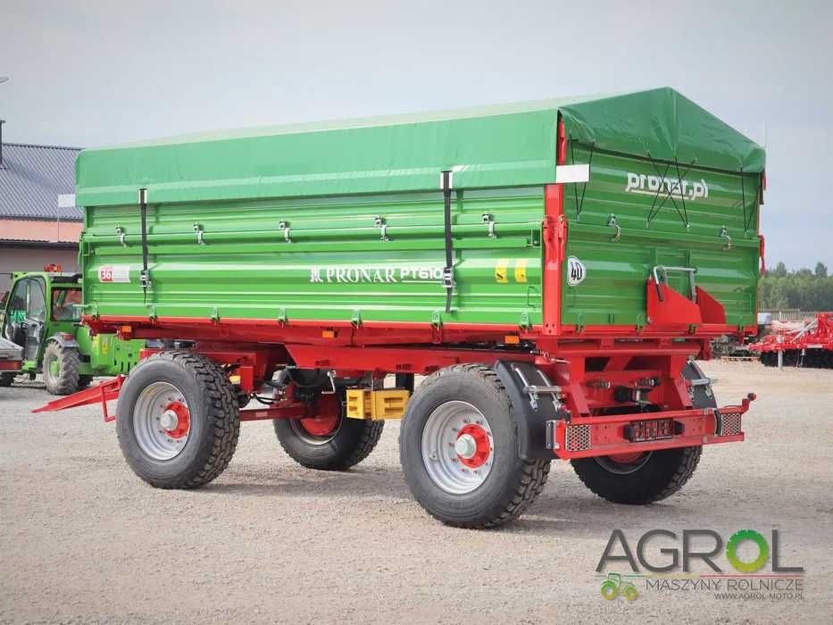 Przyczepa dwuosiowa pronar PT610 i PT612 szerokość paletowa 10/12 ton
