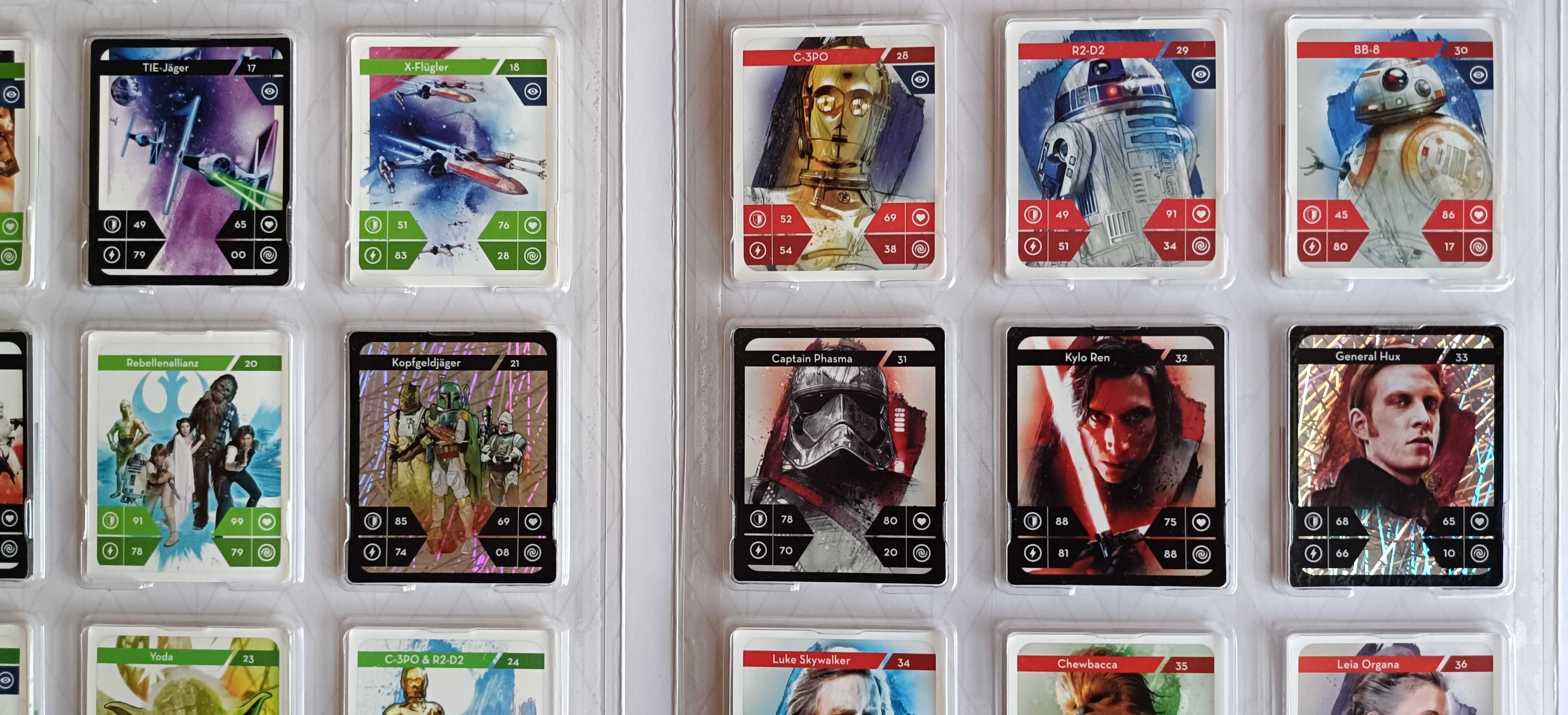 Star Wars Kaufland Album + 4 szt kart hologram + 44 szt zwykłych