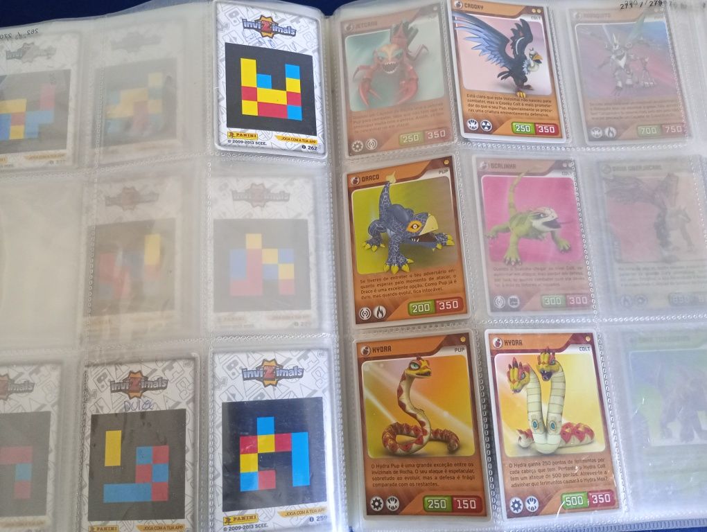 Lote de cartas invizimals (edição especial, metálicas, ouro)
