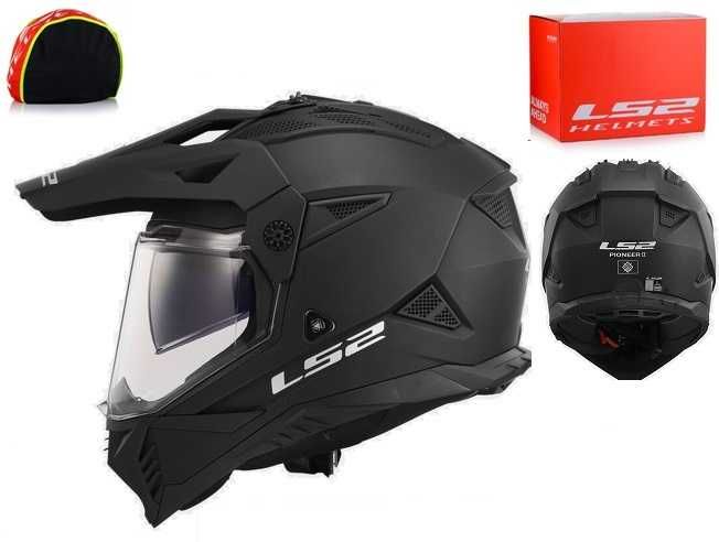 NOWY Kask Cross LS2 ATV MX702 Pioneer 2 Enduro + BLENDA XL 61-62cm