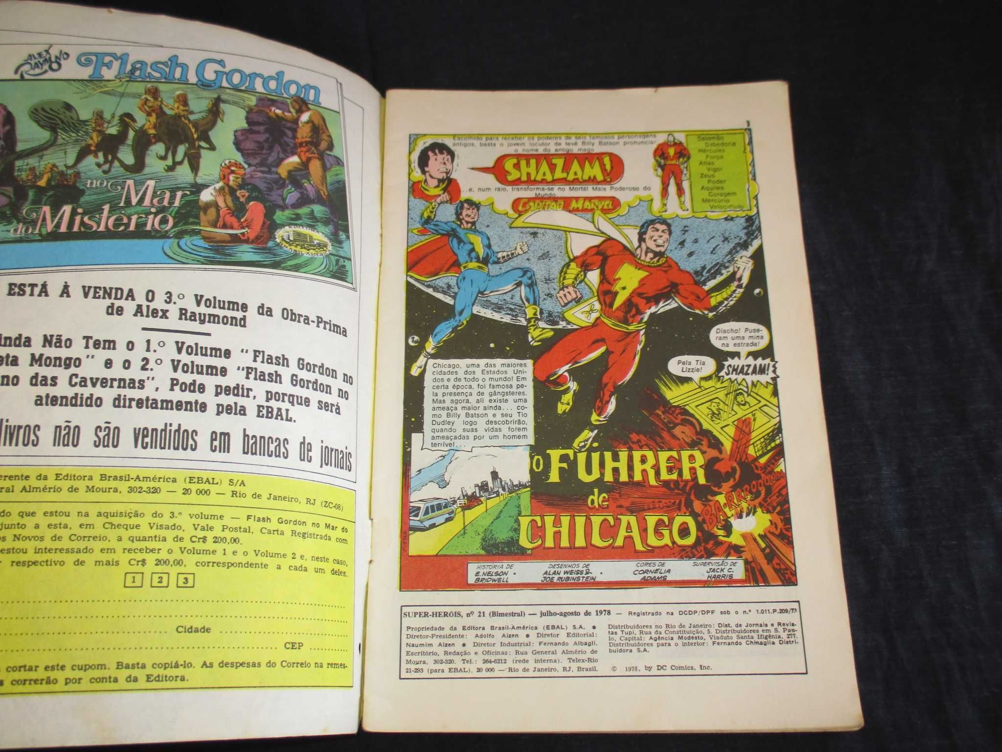 Livros BD Super-Heróis Shazam! 1977