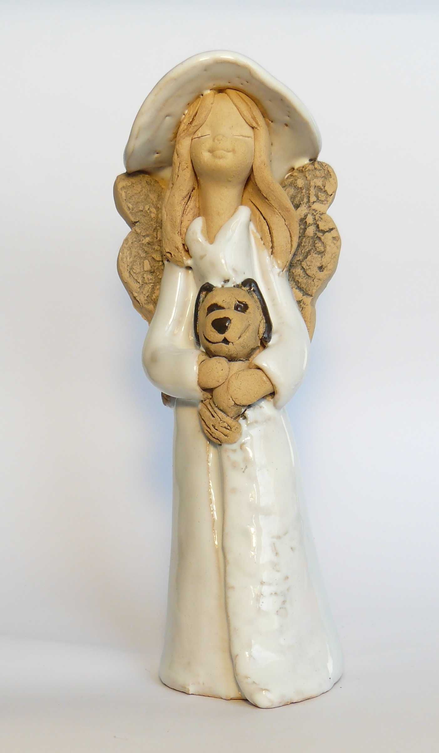 Aniołek ceramiczny szkliwiony dziewczynka prezent Komunia