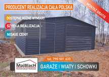 GRAFITOWY - Garaż Blaszany + Brama+Drzwi -Garaże Blaszane - Maj-Blach