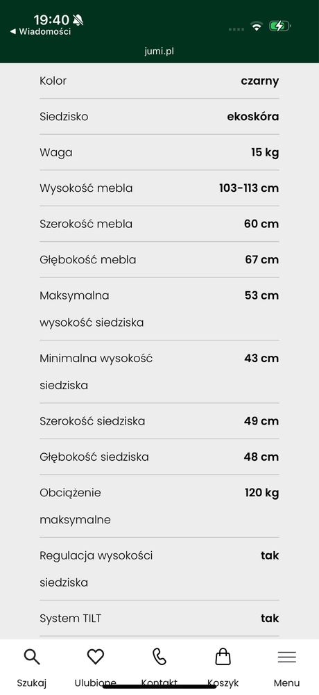 Fotel obrotowy COMFORT JUMI - Ekoskóra