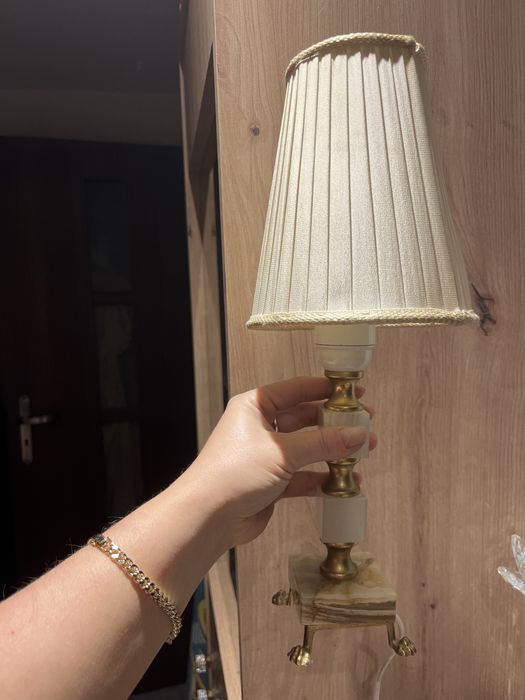 Lampka onyks, mosiadz. Zdobiona