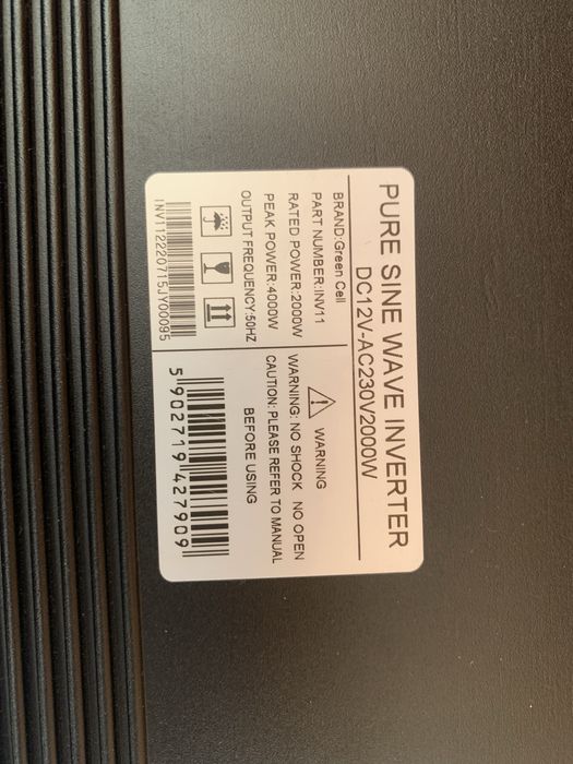 Інвертор Green Cell 12 v до 230 v 2000 Вт/4000Вт