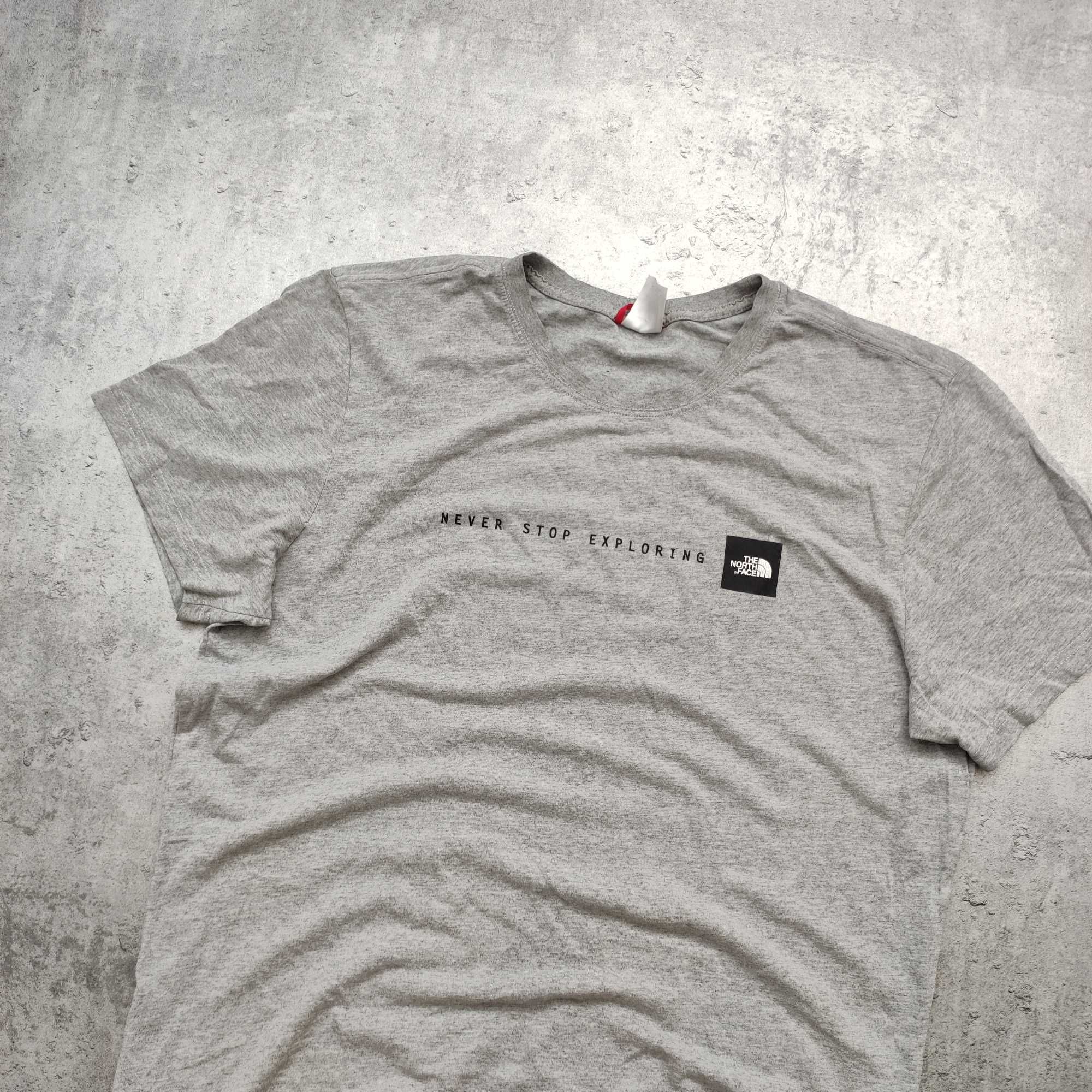 MĘSKA Koszulka Bawełna Duże Logo Szara TNF Trekking The North Face