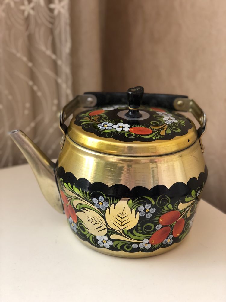 Чайник СССР роспись Хохлома