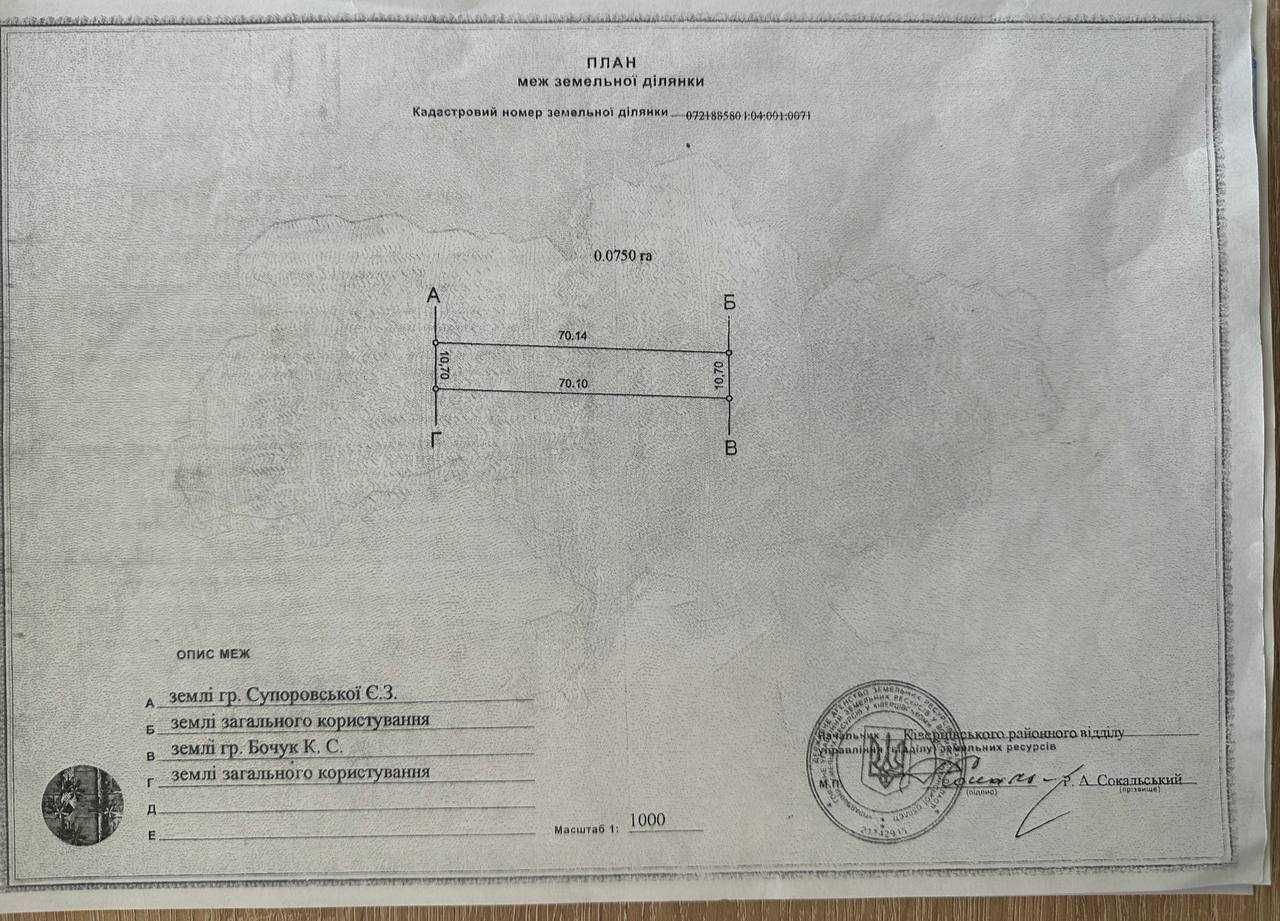 Продаж ділянки під забудову поблизу Луцька