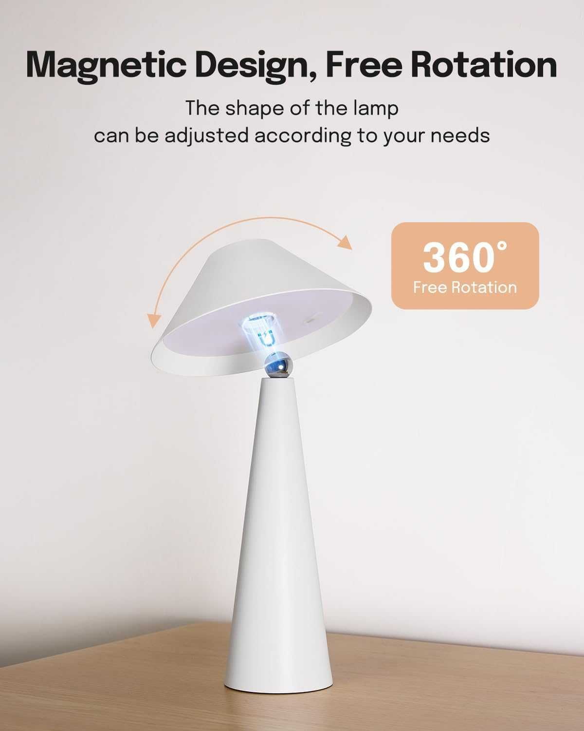 Lampa Nocna Stołowa Magnetycza Kolory RGB LED LALAVON do Domu i Ogrodu