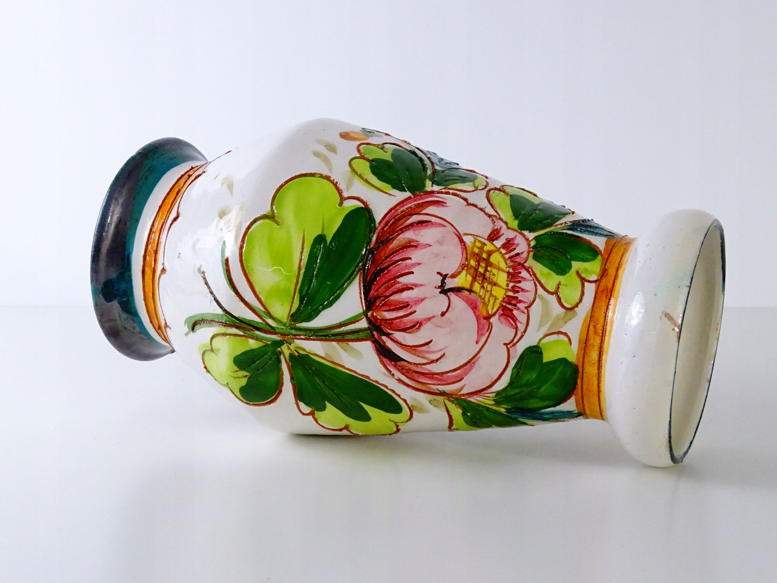 ceramika włoska stary ręcznie malowany wazon