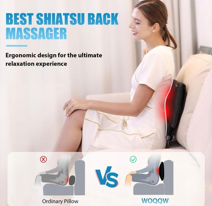 Masażer WOQQW SHIATSU szyja/ciało -poduszka masująca