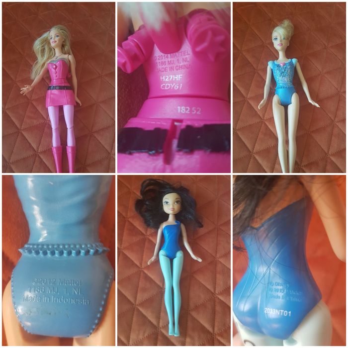 Zestaw 10 zabawek lalek Barbie i innych