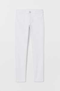 białe jeansy skinny fit H&M elastyczne nowe  z metką 146