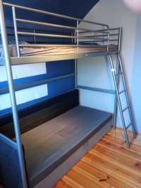 Łóżko piętrowe IKEA SVARTA - jak nowe. Osobno lub zestaw