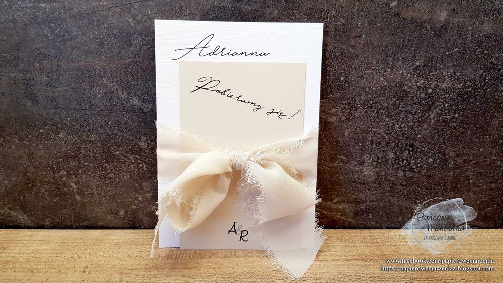 Zaproszenie ślubne z serii JEDNOKARTKOWE model 3