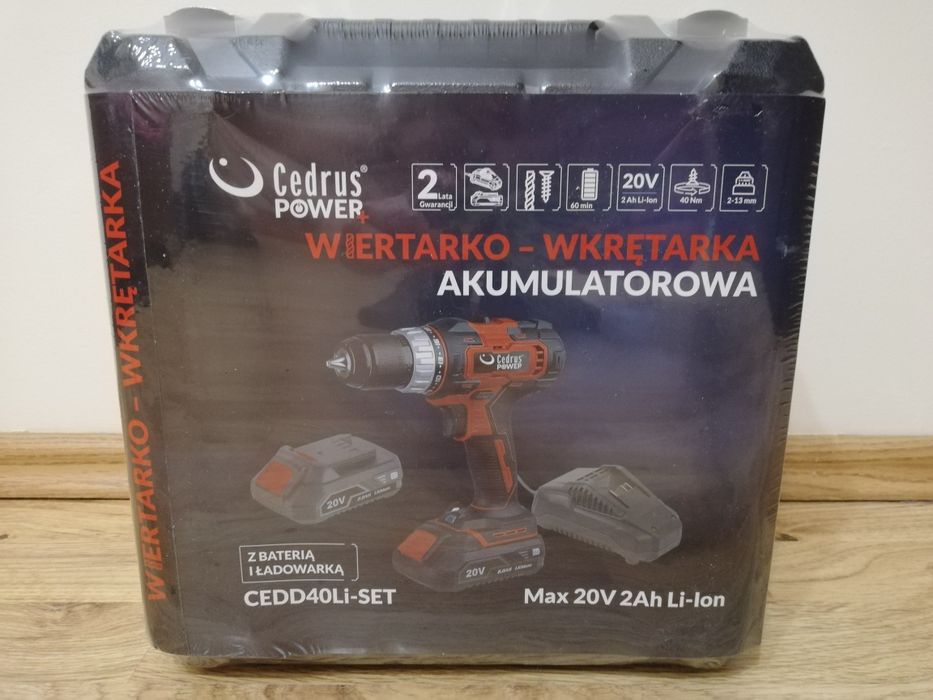Wiertarko-wkrętarka akumulatorowa CEDRUS CEDD40Li-SET NOWA