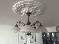 Zestaw lampa wiszaca sufitowa i stojaca retro vintage