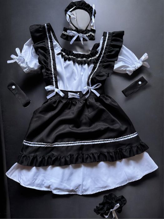 Kostium strój pokojówki anime cosplay pokojówka lolita sukienka M