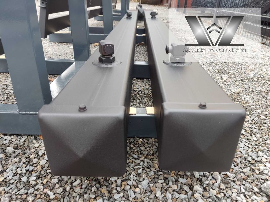 Brama wjazdowa dwuskrzydłowa panelowa palisadowa 1,45x4/100x20 czarna