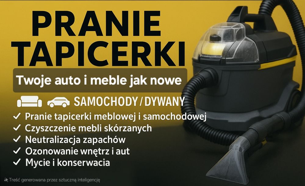 Pranie tapicerki meblowej I samochodowej. Dojazd GRATIS !!